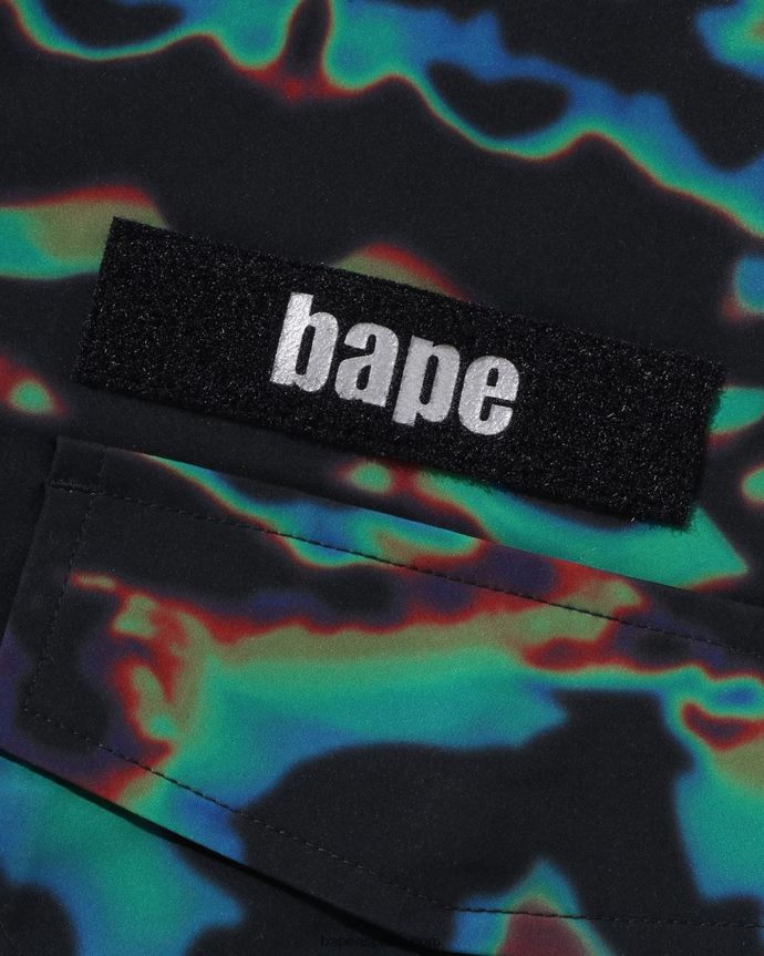 hombres A Bathing Ape chaqueta de termografía de corte holgado m-65 288PLL332 negro