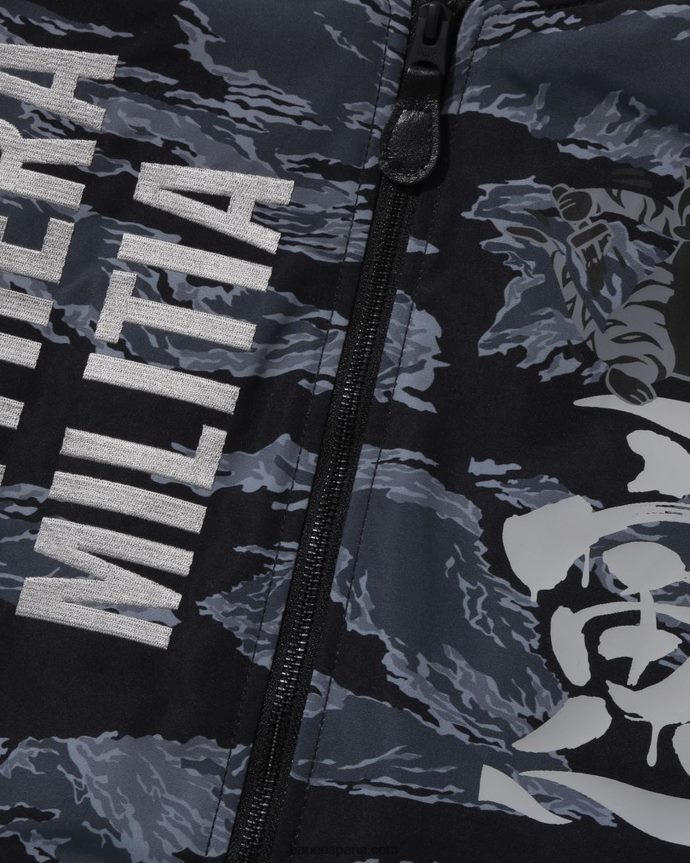 hombres A Bathing Ape tigre camo largo ma-1 288PLL326 negro