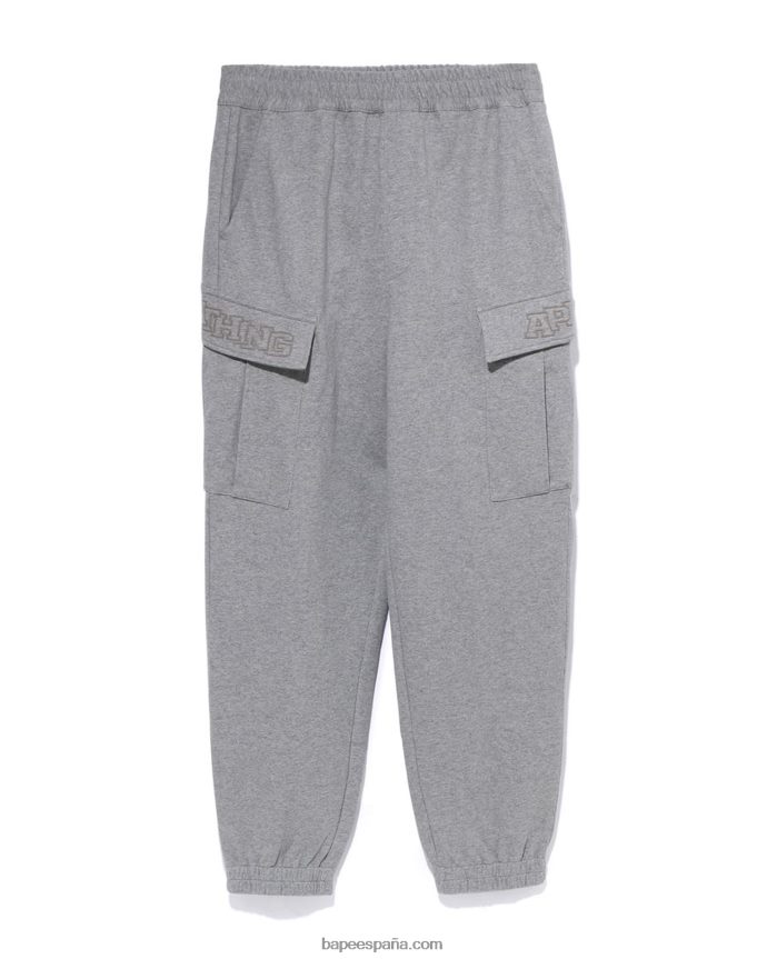 hombres A Bathing Ape Pantalones de chándal de corte relajado con 6 bolsillos 288PLL229 gris