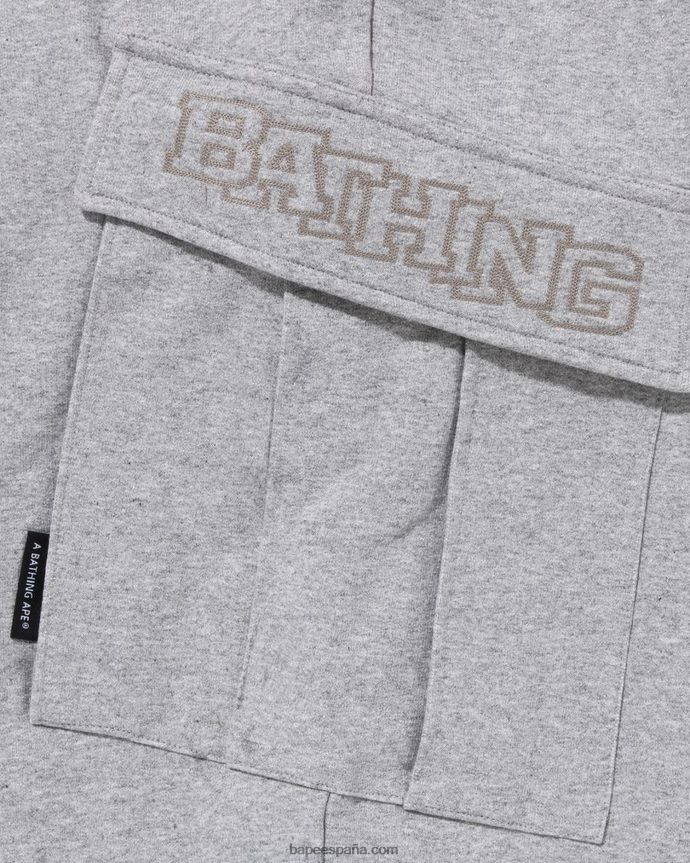 hombres A Bathing Ape Pantalones de chándal de corte relajado con 6 bolsillos 288PLL229 gris
