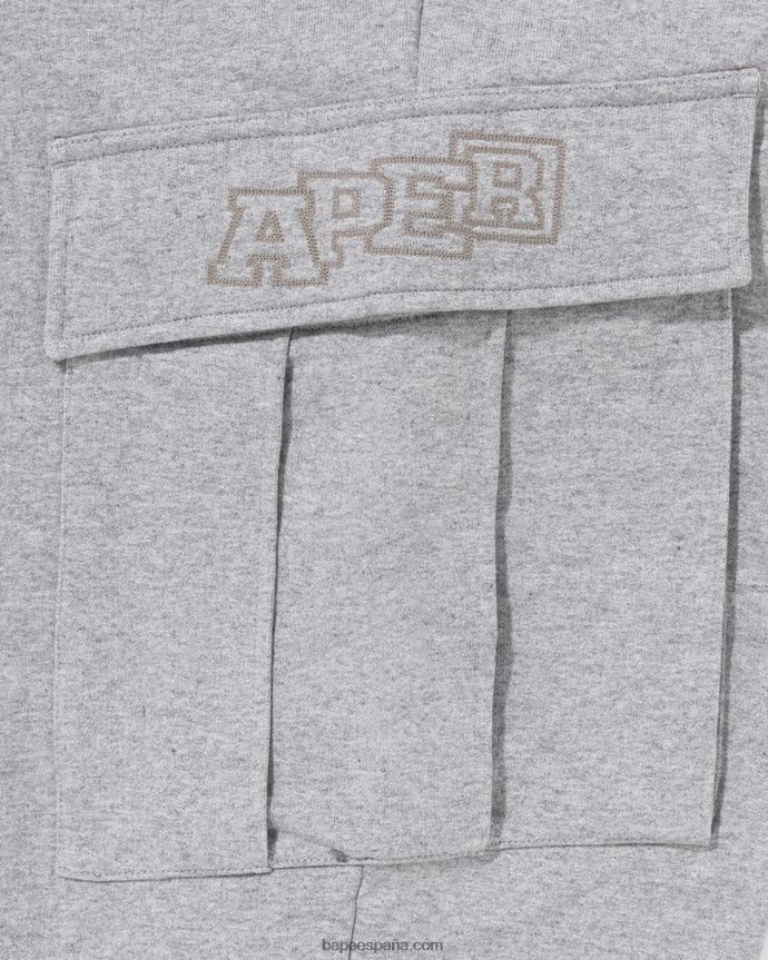 hombres A Bathing Ape Pantalones de chándal de corte relajado con 6 bolsillos 288PLL229 gris