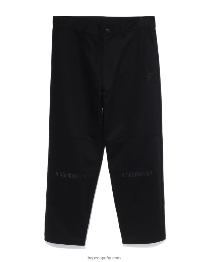 hombres A Bathing Ape pantalones chinos holgados 288PLL291 negro