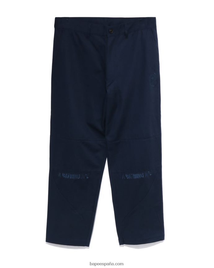 hombres A Bathing Ape pantalones chinos holgados 288PLL292 Azul marino