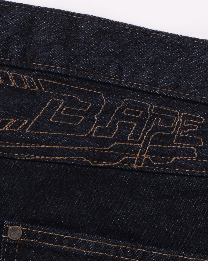 hombres A Bathing Ape pantalones de mezclilla holgados con doble rodilla 288PLL347 mezclilla