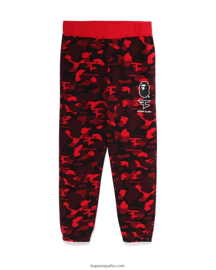 hombrespantalones de chándal bape x faze clan 288PLL271 rojo brillante