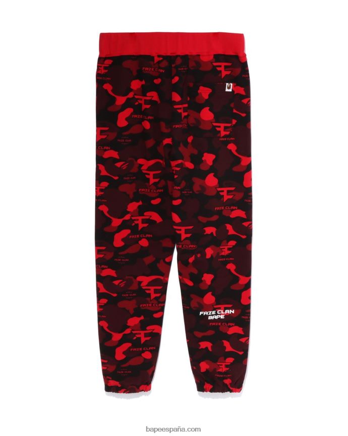 hombrespantalones de chándal bape x faze clan 288PLL271 rojo brillante