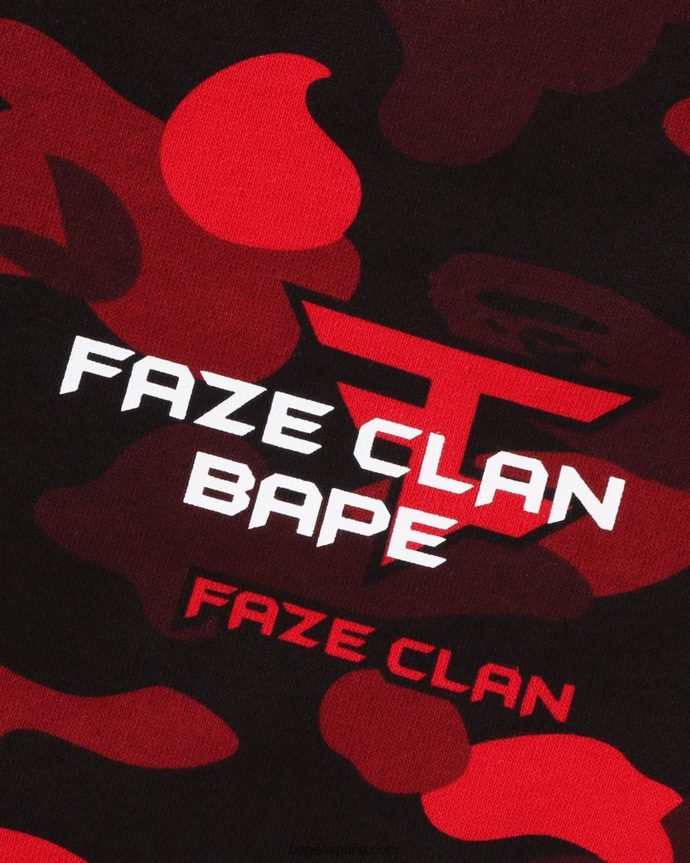 hombrespantalones de chándal bape x faze clan 288PLL271 rojo brillante