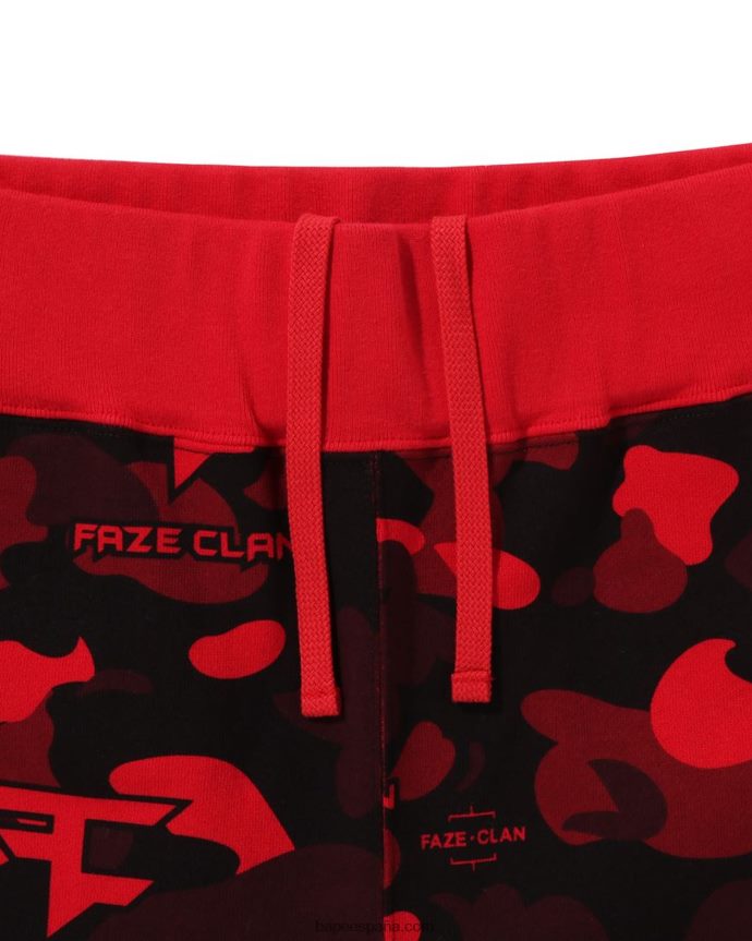 hombrespantalones de chándal bape x faze clan 288PLL271 rojo brillante