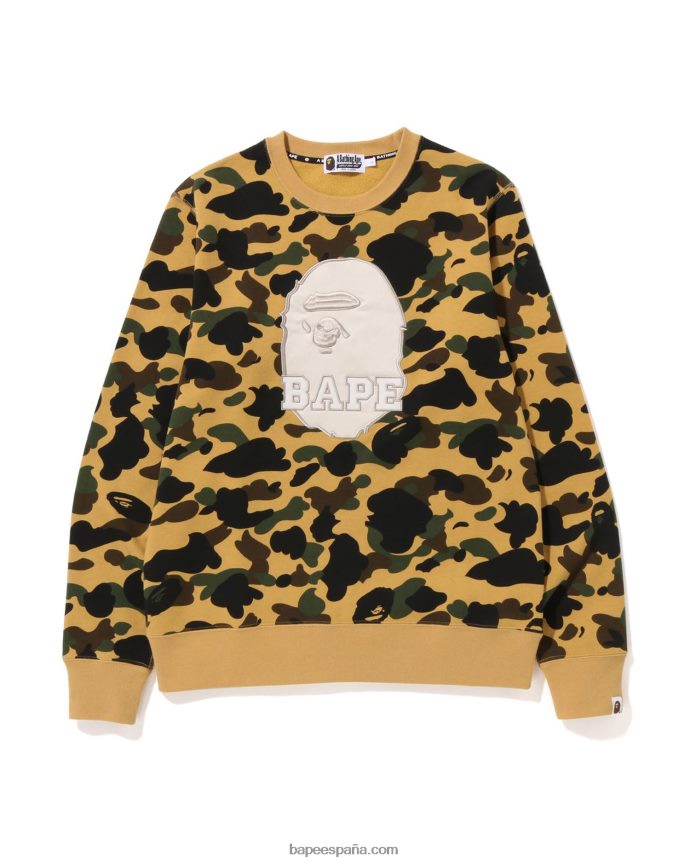 hombres A Bathing Ape 1er cuello redondo de camuflaje 288PLL367 amarillo