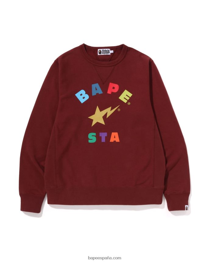 hombres A Bathing Ape Cuello redondo 288PLL358 rojo ladrillo