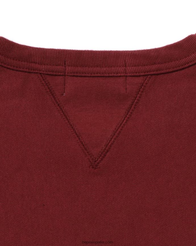 hombres A Bathing Ape Cuello redondo 288PLL358 rojo ladrillo