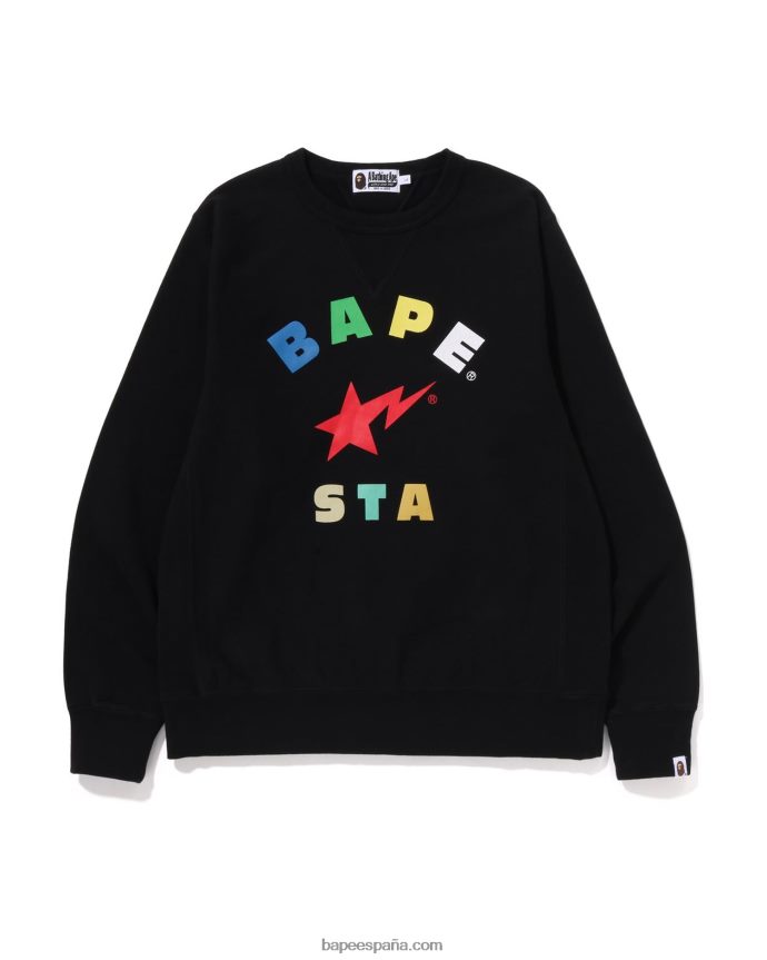 hombres A Bathing Ape Cuello redondo 288PLL359 negro