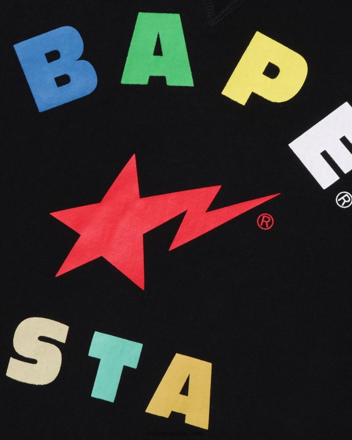 hombres A Bathing Ape Cuello redondo 288PLL359 negro