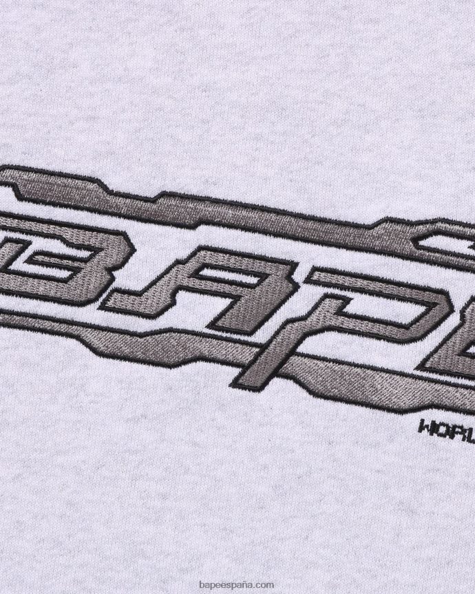 hombres A Bathing Ape Sudadera con capucha y costuras 288PLL316 gris