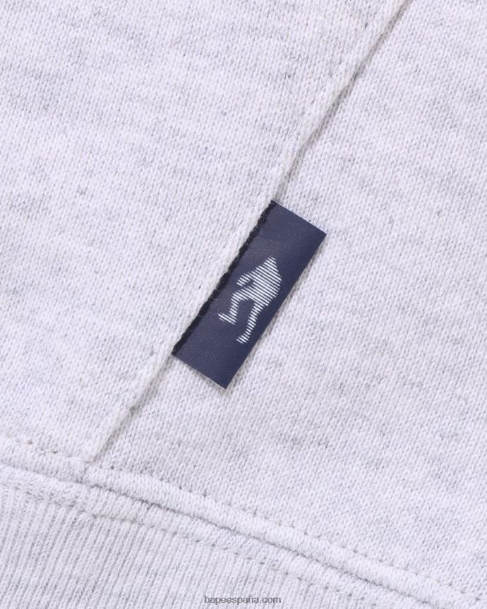 hombres A Bathing Ape Sudadera con capucha y costuras 288PLL316 gris