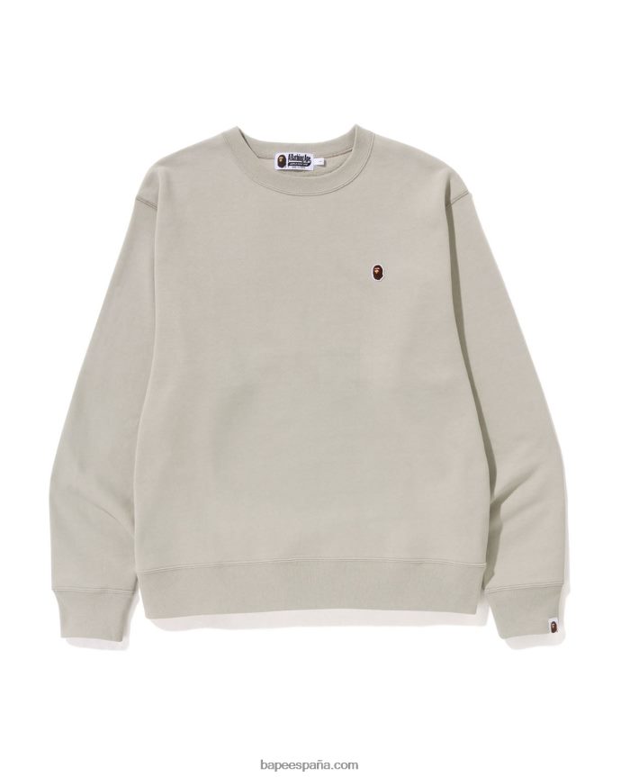 hombres A Bathing Ape cabeza un punto ajuste relajado cuello redondo 288PLL304 beige