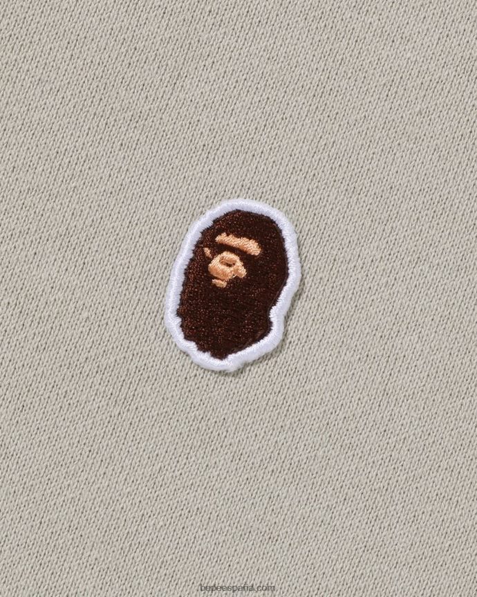 hombres A Bathing Ape cabeza un punto ajuste relajado cuello redondo 288PLL304 beige