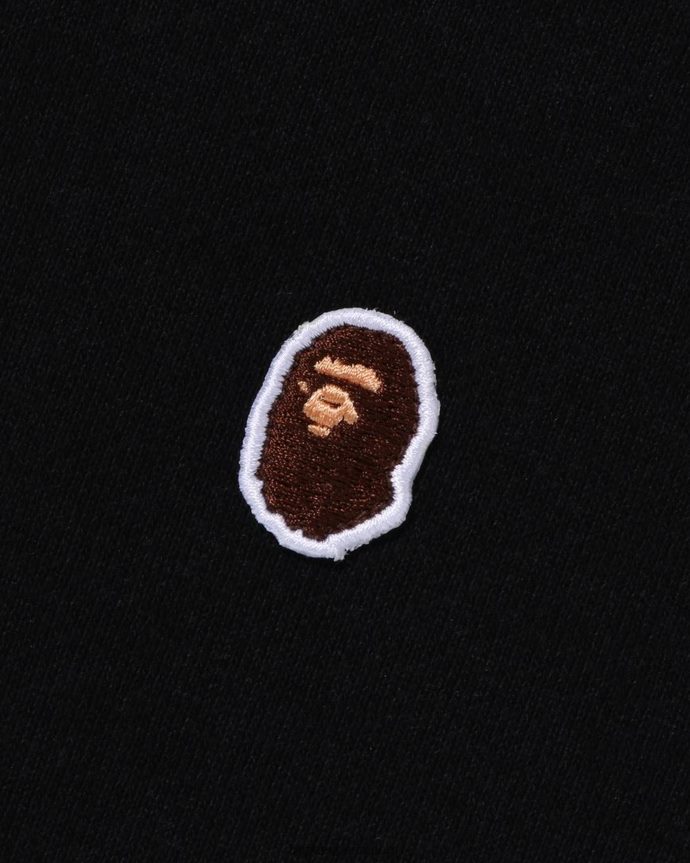 hombres A Bathing Ape cabeza un punto ajuste relajado cuello redondo 288PLL305 negro