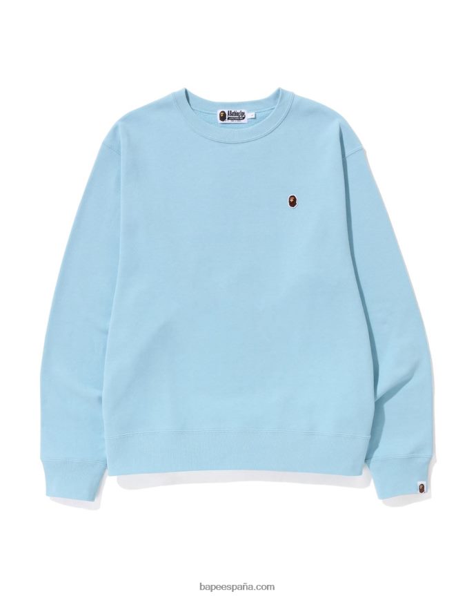 hombres A Bathing Ape cabeza un punto ajuste relajado cuello redondo 288PLL306 azul