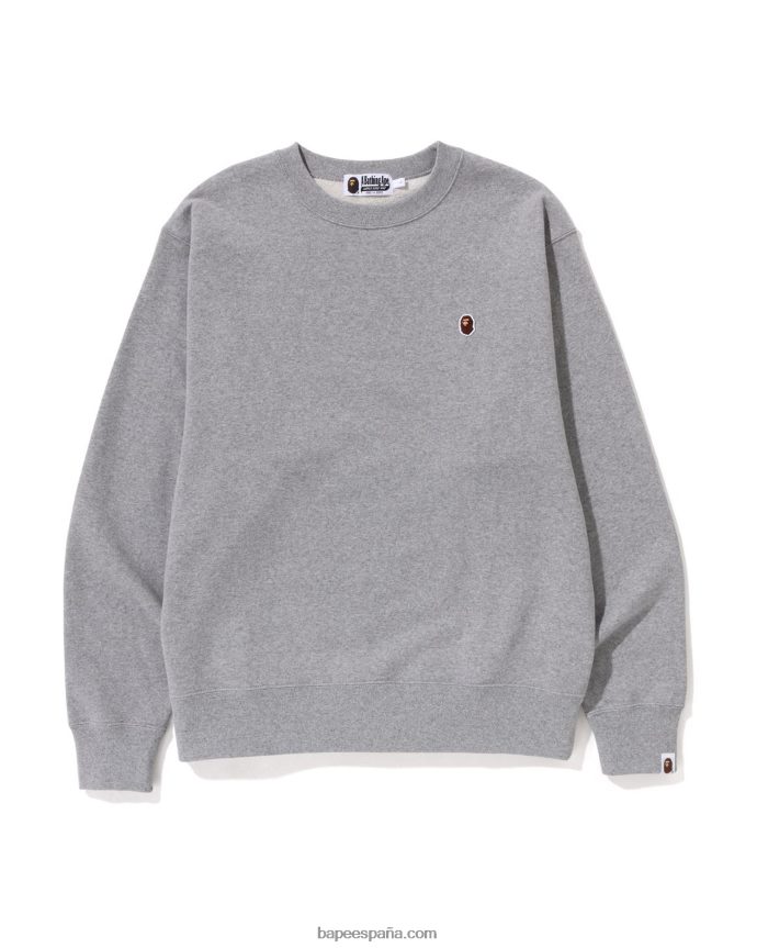 hombres A Bathing Ape cabeza un punto ajuste relajado cuello redondo 288PLL308 gris