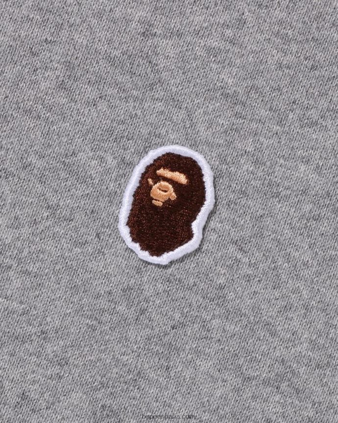 hombres A Bathing Ape cabeza un punto ajuste relajado cuello redondo 288PLL308 gris