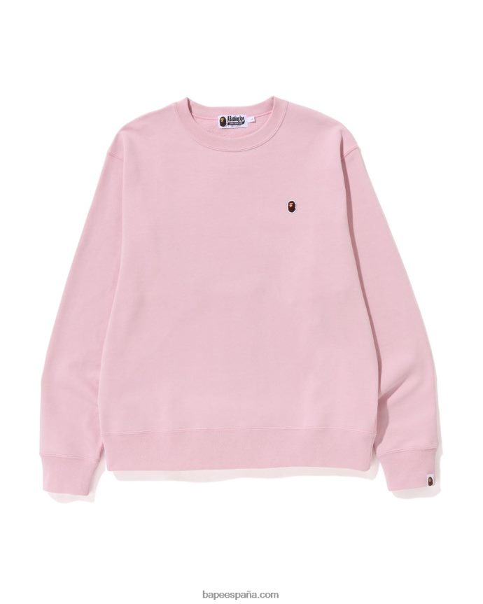 hombres A Bathing Ape cabeza un punto ajuste relajado cuello redondo 288PLL309 rosa