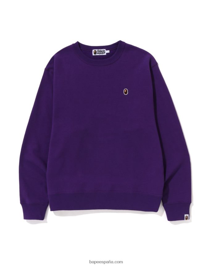 hombres A Bathing Ape cabeza un punto ajuste relajado cuello redondo 288PLL310 púrpura