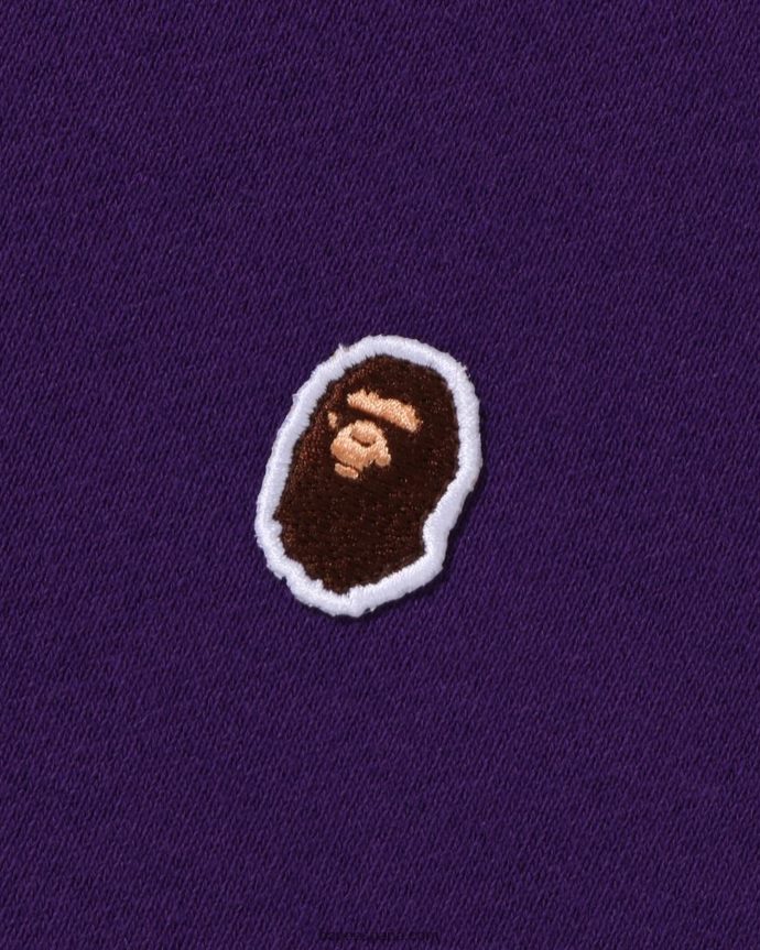 hombres A Bathing Ape cabeza un punto ajuste relajado cuello redondo 288PLL310 púrpura