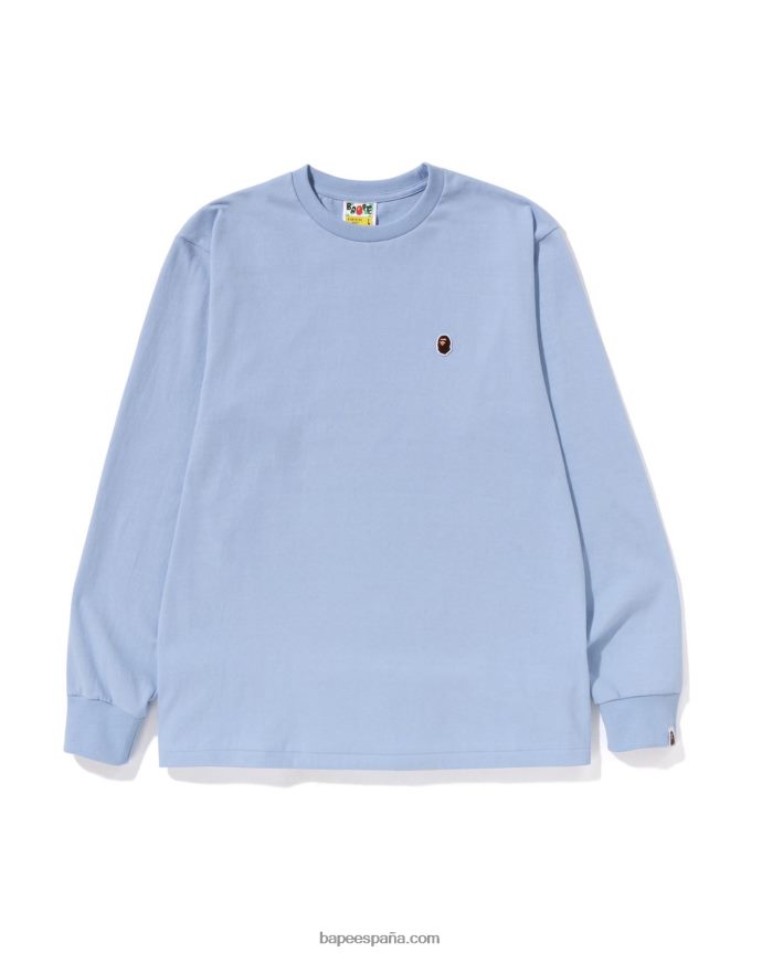 hombres A Bathing Ape camiseta de cabeza de un punto 288PLL338 azul claro