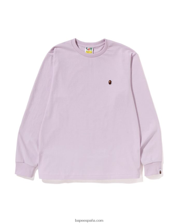 hombres A Bathing Ape camiseta de cabeza de un punto 288PLL340 lila