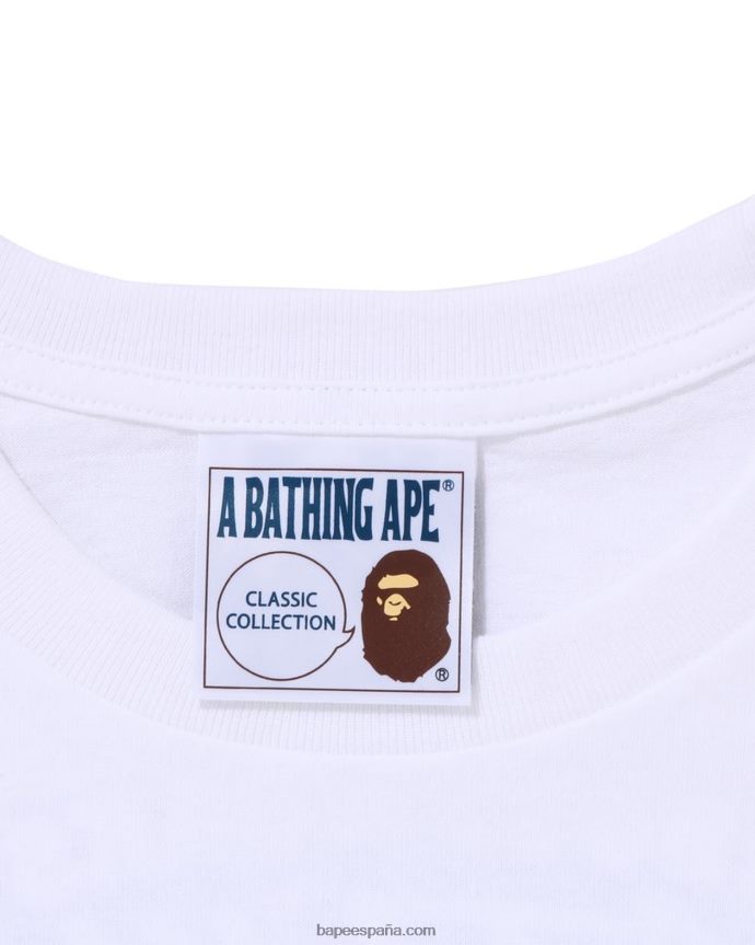 hombres A Bathing Ape camiseta de sombra 288PLL110 blanco