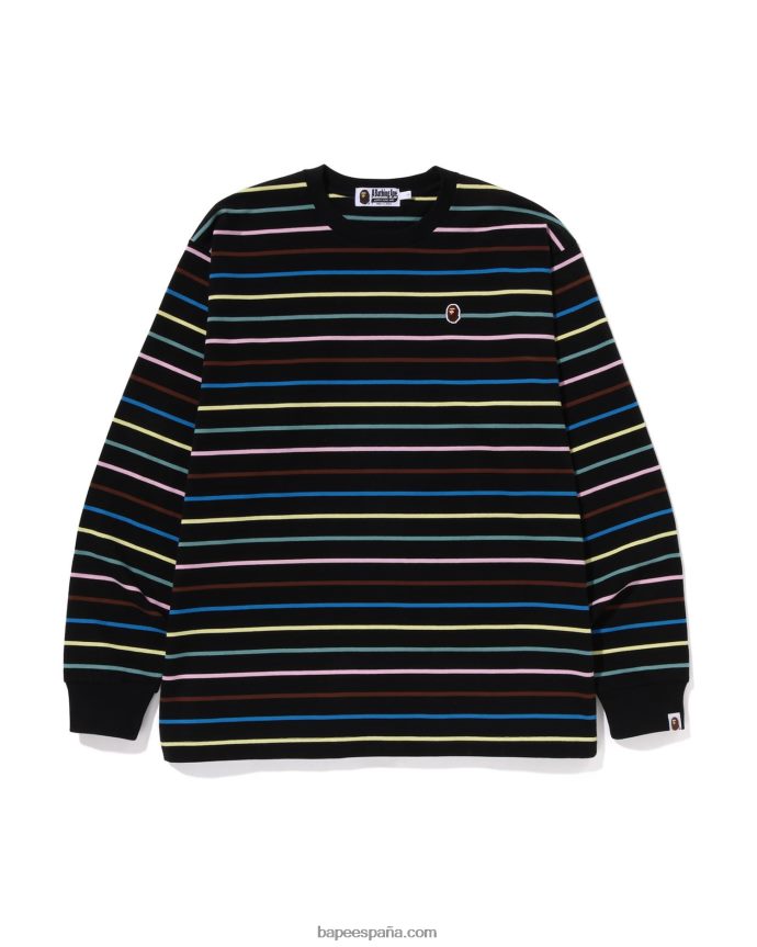 hombres A Bathing Ape camiseta holgada con aro 288PLL288 negro