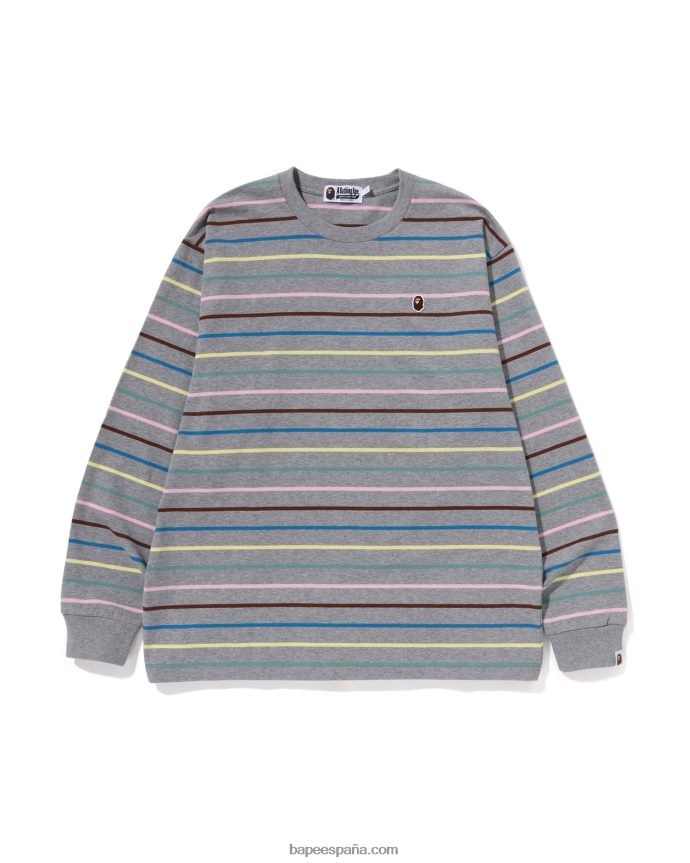 hombres A Bathing Ape camiseta holgada con aro 288PLL289 gris