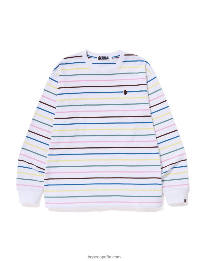 hombres A Bathing Ape camiseta holgada con aro 288PLL290 blanco