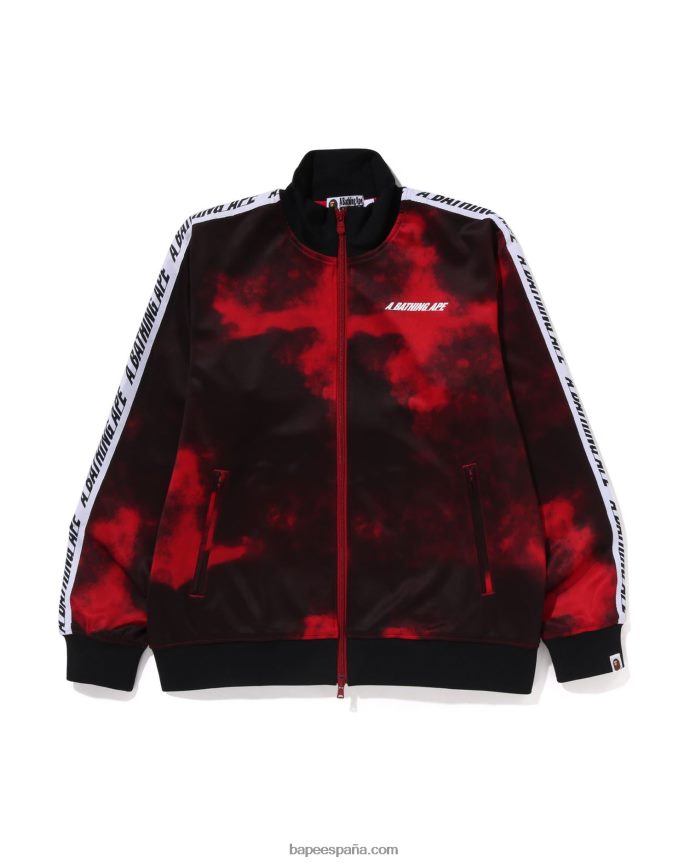 hombres A Bathing Ape chamarra de chándal con efecto tie dye 288PLL249 rojo brillante