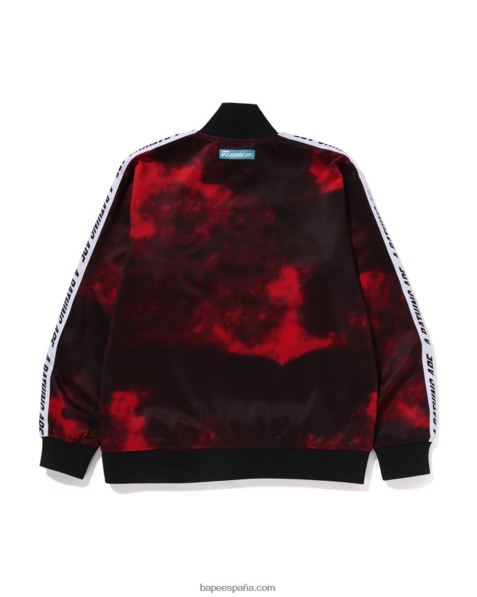 hombres A Bathing Ape chamarra de chándal con efecto tie dye 288PLL249 rojo brillante