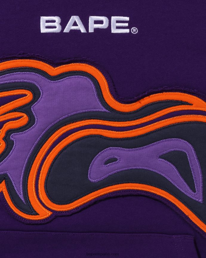 hombres A Bathing Ape corte abc camo termografía ajuste relajado pullover 288PLL344 púrpura