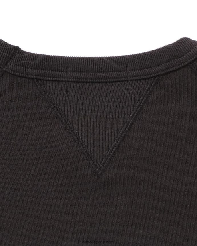 hombres A Bathing Ape cuello redondo de ajuste holgado con parche 288PLL294 gris oscuro