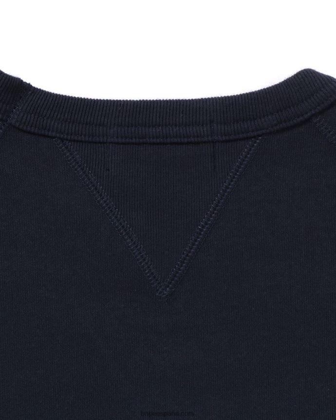 hombres A Bathing Ape cuello redondo de ajuste holgado con parche 288PLL296 Azul marino