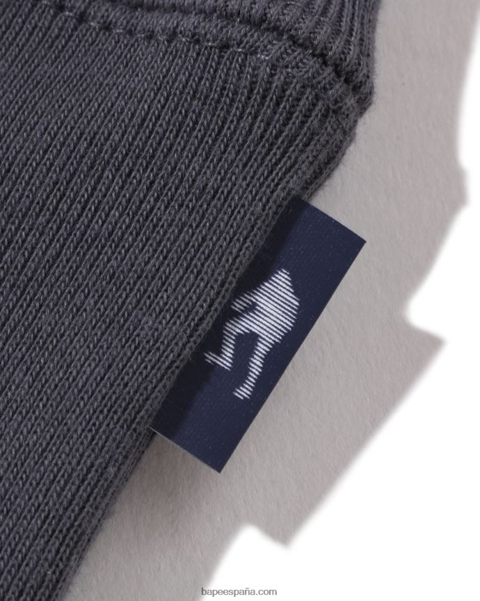 hombres A Bathing Ape cuello redondo de ajuste relajado 288PLL260 gris oscuro