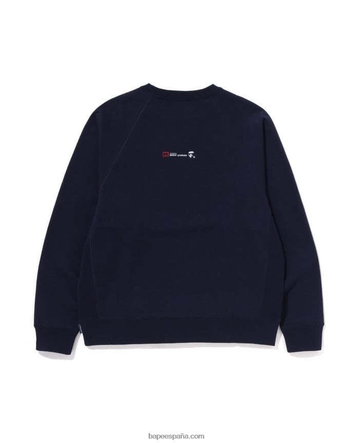 hombres A Bathing Ape cuello redondo de ajuste relajado 288PLL261 Azul marino