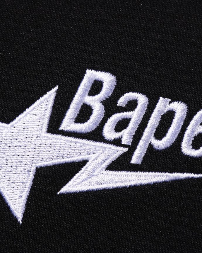 hombres A Bathing Ape cuello redondo holgado con logo 288PLL324 negro