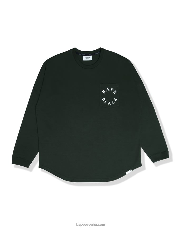 hombres A Bathing Ape playera de manga larga con logo estampado 288PLL351 selva profunda