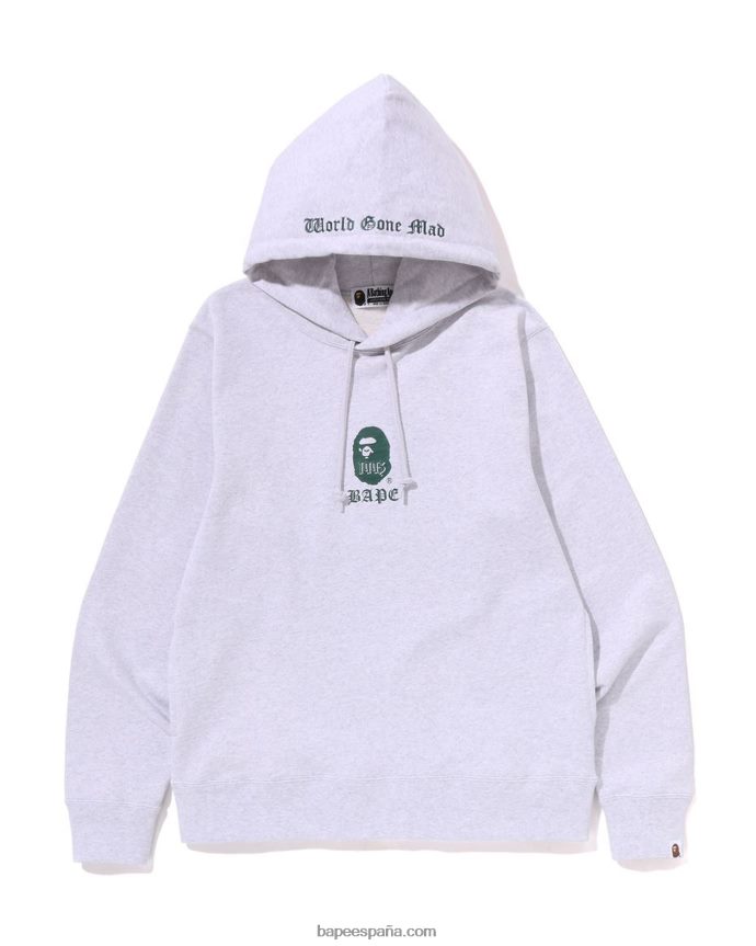 hombres A Bathing Ape sudadera con capucha 288PLL278 gris