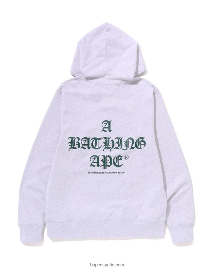 hombres A Bathing Ape sudadera con capucha 288PLL278 gris