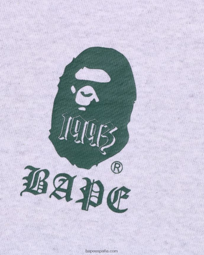 hombres A Bathing Ape sudadera con capucha 288PLL278 gris