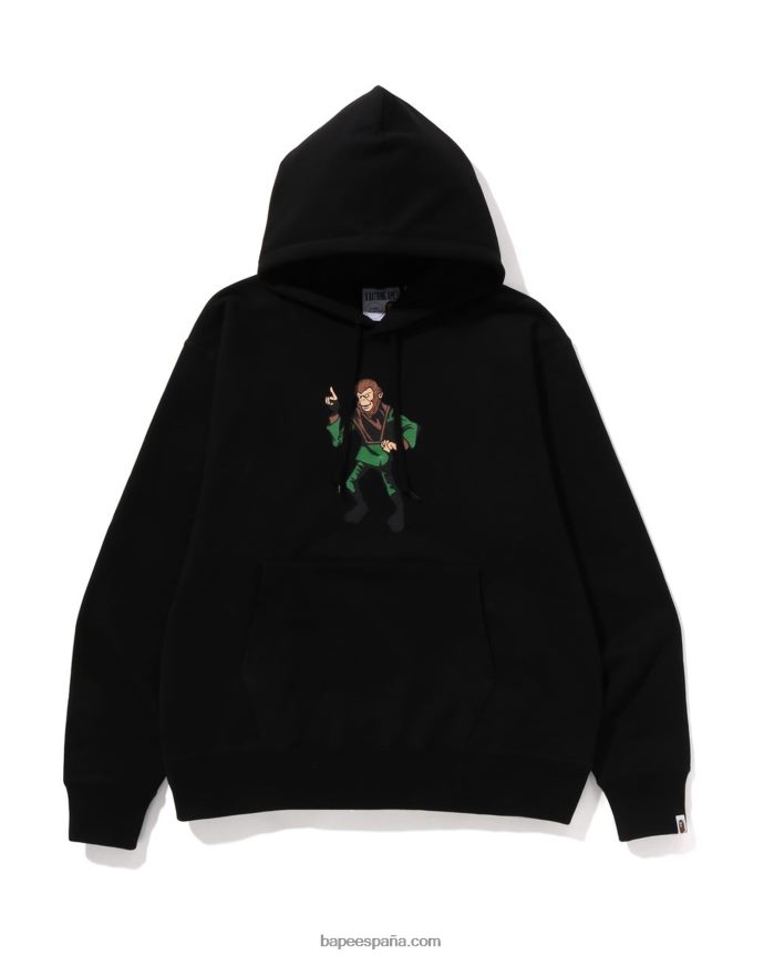 hombres A Bathing Ape sudadera con capucha de ajuste holgado 288PLL284 negro