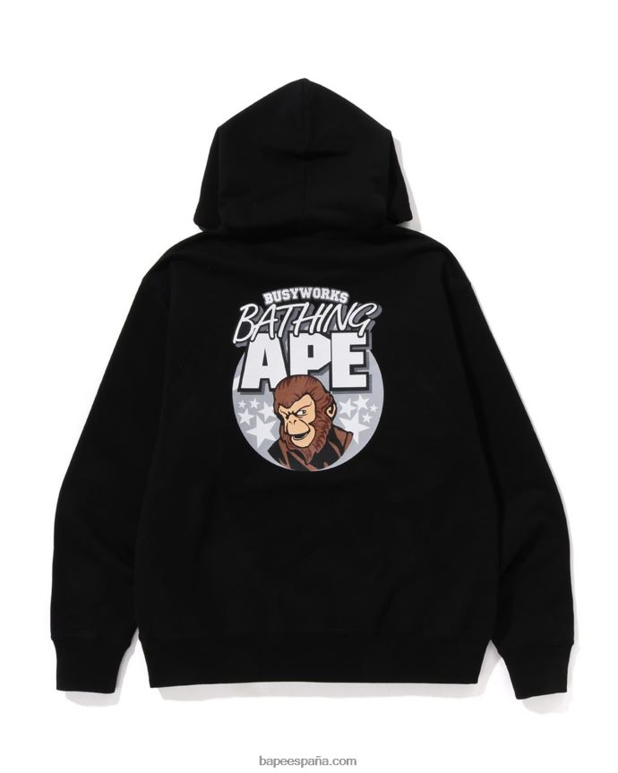 hombres A Bathing Ape sudadera con capucha de ajuste holgado 288PLL284 negro