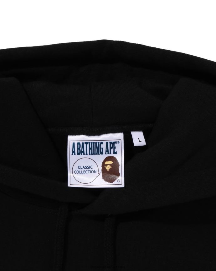 hombres A Bathing Ape sudadera con capucha de ajuste holgado 288PLL284 negro