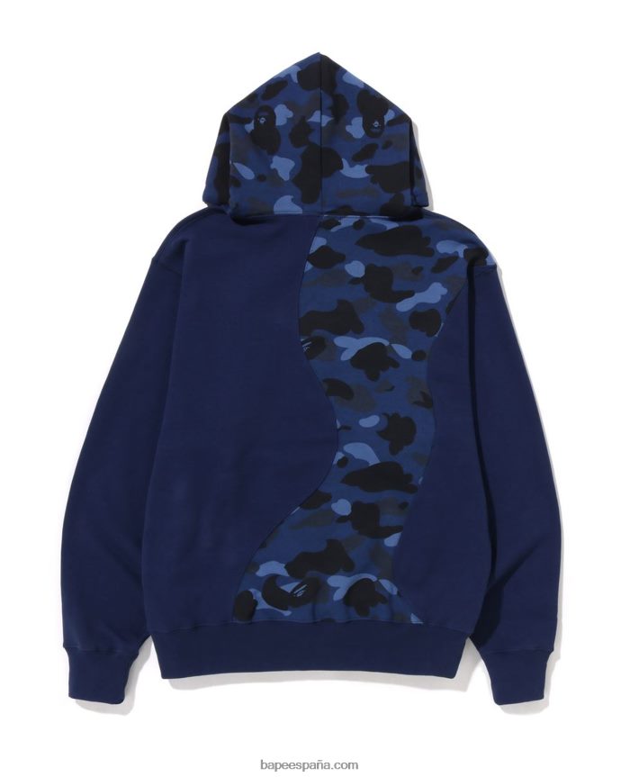 hombres A Bathing Ape sudadera con capucha holgada de corte universitario de camuflaje de color 288PLL297 Azul marino